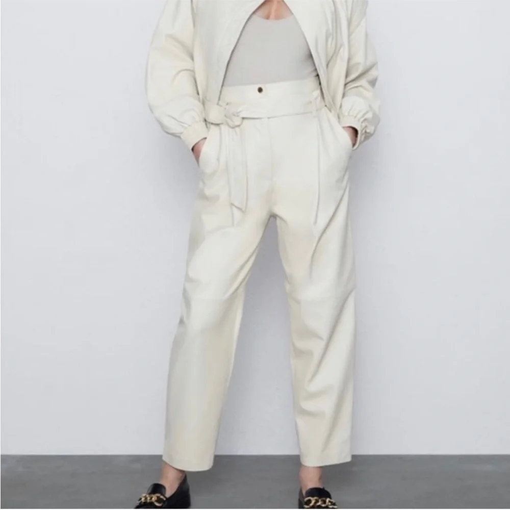 NWT - Zara lamb skin Leather Pants. - Picture 3 of 10